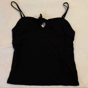 Hollister black tie front tank top